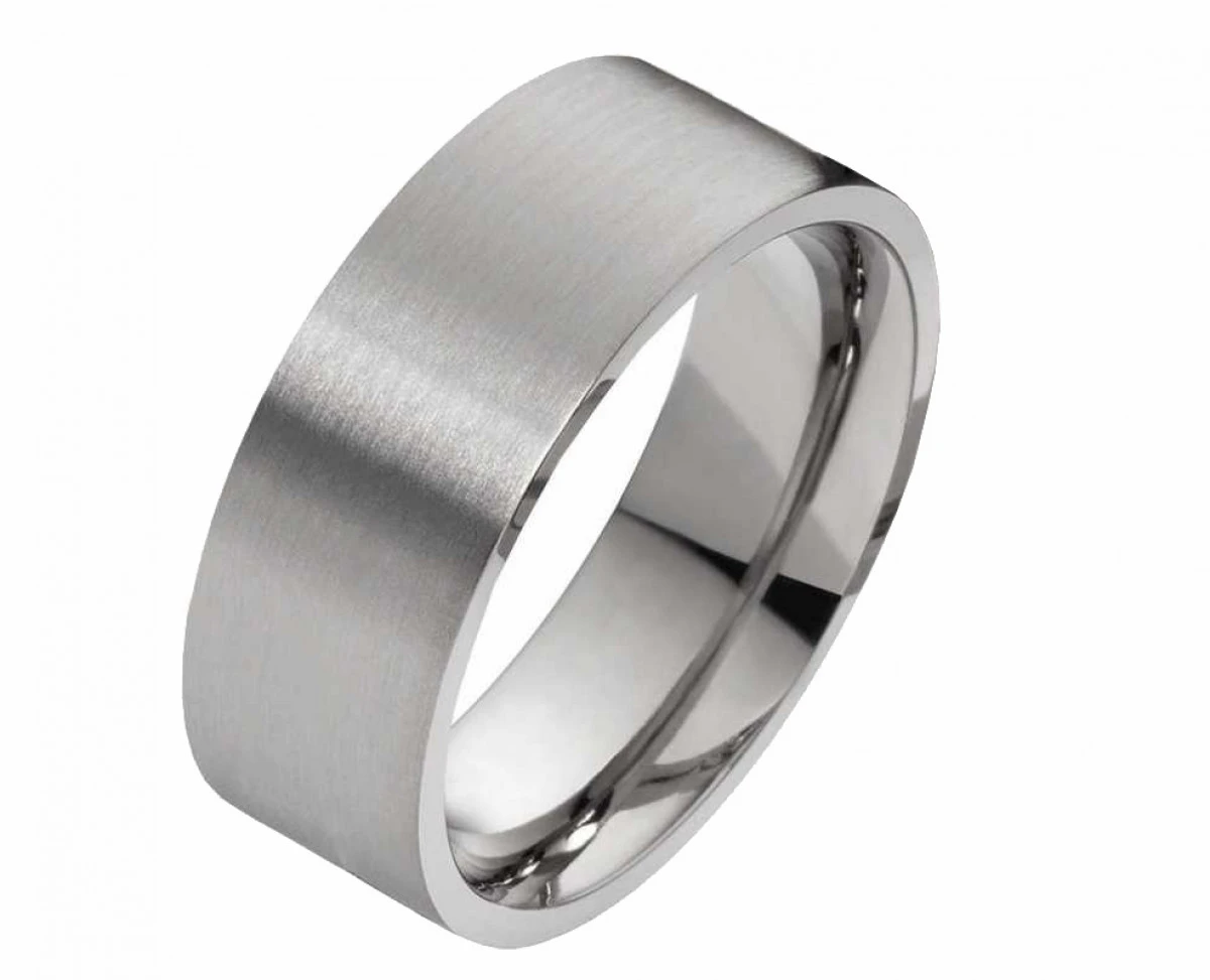 Edelstahlringe E349 mit Zirkonia oder Diamant in 10mm Breite